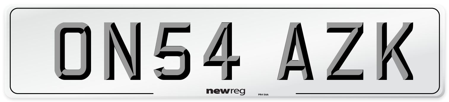 ON54 AZK Number Plate from New Reg